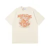 Chaopai Rhude plante à base de plantes impression couleur simple col rond T-shirt à manches courtes pour hommes et femmes