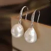 Orecchini pendenti barocchi 10-11 mm perle coltivate d'acqua dolce naturali matrimonio casual formale argento cerchio personalizzato minimalista ufficio tutti i giorni