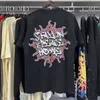 American Trendy Hellstar Abstract Letter Human Body Crossing Fun Print High Quality Double Yarn Pure Cotton T-Shirt för män