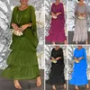 Abiti casual Abito da donna in chiffon Elegante maxi con maniche a pipistrello Orlo a strati per una lunghezza morbida e traspirante alla caviglia Speciale