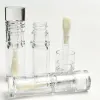 Leere transparente Lipgloss-Ctainers-Röhren, rund, klar, kosmetische Lipgloss-Röhrenverpackung, Lipgloss-Röhren mit großem Doe-Fuß V7jW #