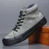 Sapatos casuais masculinos inverno tornozelo couro botas quentes de pele curta trabalho homens neve moda ao ar livre plataforma botas hombre