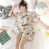 Neue Stil Nachtwäsche Cartoon Pyjamas für Frauen Lange Hosen Ärmeln Frühling Herbst Loungewear Erwachsene Mode Homewear Unterwäsche