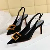 HBP Non-Brand Latest Design low Cut Banquet Dress Shoes Metal Belt Bigtree High Heels Women Luxury Shoes