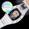 Automatic RM Wrist Watch Rm52-01 Skull Head White Ceramic Manual Mechanical Full Hollow Movement Mens Watch