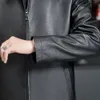 Mens Outerwear Genuine Leather Jacket Mens Haining New Top Layer Cowhide Standing Collar Casual Business Spring and Autumn Style