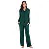 Anpassade modala pyjamas för kvinnor Set Cotton Winter Loungewear Set Two Pieces Bamboo Sleepwear Woman PJ