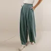 Damenhose, hohe Taille, einfarbig, Freizeithose, Workout, mit Taschen, gerades Bein, weit, Yoga, 2024