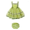 Vestidos de menina meninas lolita princesa abacate verde jsk suspender vestido espanhol crianças camisa