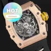 Wrist Wrist Watch RM Wristwatch RM11-03 Chaîne de chaîne de diamants d'origine Chronographe 18K Rose Gold Diamond Set
