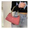 Borsa a mano in pelle PU Street Crescent Zipper Borsa a tracolla modello coccodrillo Casual retrò Mini femminile semplice tracolla