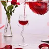 Weingläser 1PCS Kreative Rose Glas Tasse Transparent Hitzebeständig Hohe Rot Für Hochzeit Geburtstag Weihnachten Valentinstag Geschenke