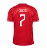 Danemark Football Jersey 2024 Nouveau 2025 Équipe nationale 24 25 Soccer Shirt Men Kids Kit complet Set Home Red Away White Men Uniforme Christensen Jensen Eriksen Dolberg