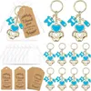 12set Baby Shower Gifts Guests Footprint Keychains Christening Baptism Party Favors Girl Boy Thank You Decor Wedding Souvenirs 240323