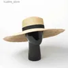 Chapeaux à large bord chapeaux de seau pliable géant femmes chapeau surdimensionné bord disquette été soleil plage chapeaux de paille L240322