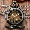 Pocket Watches Gold Roman Numerals Transparent Glass Manual Mechanical Pocket Retro Chain Clock Gift for Male Antique Hand Winding Clock L240322