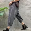 Jeans da donna alla moda sbiancati 70-75 cm al polpaccio Vaqueros oversize Harem casual elastico a vita alta streetwear denim pantaloni larghi