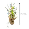 Decorative Flowers Easter Decorations Tabletop Tree Simulated Potted Plant With Foam Eggs For Home And Mall