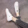 Casual Schuhe Schöne Herbst Weiße Frauen Designer Turnschuhe High Top Split Leder Für Frau Mode Spitze-up Vulkanisierte