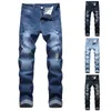 Jeans da uomo primavera ed estate casual strappati gamba dritta moda tipo 3 slip in schiuma pantofola in ceramica jeans elasticizzati da uomo