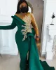 Plus taille arabe vert foncé luxueux robes de bal en dentelle en dentelle en dentelle de fête de soirée deuxième réception anniversaire robe de fiançailles