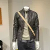 Zachte lederen kleding heren motorjas mode knap