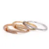 Bracciale per unghie Bracciale per unghie da donna e da uomo con diamanti placcati in oro 18 carati Bracciale di lusso con coppia di diamanti Regalo di gioielli Taglia 17 e 19Q1