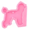 Baking Moulds Glossy Dog Shape Silicone Mold Keychain Making Molds Necklace Jewelry Epoxy Resin Crafting Mould DIY Handmade Charms