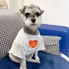 Designer roupas para cães marca vestuário para cães camisas para animais de estimação impresso filhote de cachorro macio camisa pulôver camiseta bonito moletom dia dos namorados roupas de menina pequena para cães gatos xl y91