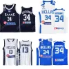 Anpassade NCAA Giannis Antetokounmpo 34 Baskettröjor Grekland Hellas National Team 13 Antetokounmpo Shirts XS-4XL Men Women Youth