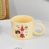 Mugs Cartoon Couple Water Cup High Beauty Ceramic Home Set Mug Gift Handheld Cute Instagram