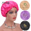 Hårnät Nunify 20st Custom Logo Satin Bonnet Kvinnor Big Size Silk Bonnet Sleep Night Cap Bonnet Pink Black Personalised Hair Care Bonnet