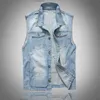 Giacche da uomo Gilet di jeans slim Senza maniche Street Wear Giacca di jeans casual Gilet casaual da uomo