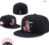 Men's Baseball Angels Fitted Size Hats LA Snapback Hats World Series white Hip Hop SOX Sport Caps Chapeau Gray Stitch Heart " Series" " Love Hustle Flowers Women a2