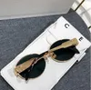 Gläser Gezeiten schöner Strahlungsrahmen Designer Sonnenbrille für ovale Designer 943 40235 3655 Metallspiegelbeine Grüne Objektiv Sonnenbrille Retro kleiner runder Rahmen sexy