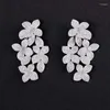 Boucles d'oreilles pendantes Accking Clear Mirco Pave Flower Design Drop Earring Great Cubic Zirconia Fashion