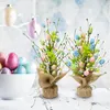 Decorative Flowers Easter Decorations Tabletop Tree Simulated Potted Plant With Foam Eggs For Home And Mall