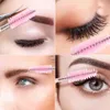 24pcsプラスチックLES鉗子Clip False Seeel Extensiアプリケーターヘアピンセット100pcs使い捨てブラシMascara Wands Tools X0CV＃