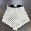 PREPOMP Primavera Verão Chegadas Cintura Alta Diamantes Shorts Streetwear Mulheres GA134 240312