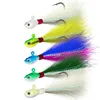 35pcs Bucktail Jig Saltwater Fishing Lure Head Hook Teaser Hair Sea Jigging Wobbler Trolling Trout Bass 240313