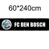 Zubehör Flagge Holland FC Den Bosch, schwarz, 60 x 240 cm, Dekorationsbanner für Haus und Garten