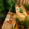 Gift Wrap 24sets Christmas Kraft Paper Bags Merry Party Favor Packing Pack Set Cookies Candy Pouch With Xmas Stickers