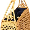 Totes 2x mulheres sacos de bambu boêmio feminino verão praia bolsa senhora vintage rattan saco de malha oco artesanal tecido
