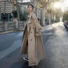 Spring Autumn Long Flowy Oversaved Casual Trench for Women Belt Breasted Breasted Fashion Trench 2024 240415