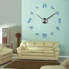 ساعات الحائط الأزياء DIY Clock Europe 3D الكوارتز الكوارتز كبيرة ساعة معيش