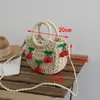 Totes 2024 – petit sac en paille fraîche cerise, messager aux fraises tissé à la main