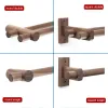 Accessories Black Walnut Curtain Rod Bracket Wooden Pole Holders Single Double Rod Hooks Decorative Drapes Pole End Support Window Hardware