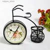 Настольные часы reloj de mesa Креативный европейский стиль Ретро пасторальный держатель для ручки из кованого железа Велосипед Бесшумные настольные часы L240323