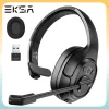 Écouteur Eksa H1 casque sans fil avec micro micro-bruit de casque Environment Camier Camilier Bluetooth pour le casque de centre d'appel