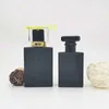 Lyxig 30 ml 1 oz tjock påfyllningsbar svart klart glas spray parfymflaska tom atomiserflaska för smink